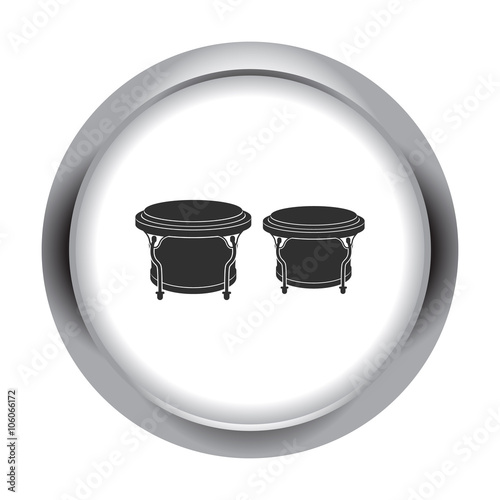Tom tom drums simple icon on round  background