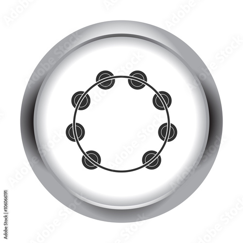 Tambourine simple icon on round background