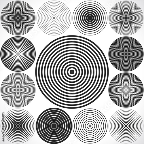 Set of concentric circle elements. Vector illustration for sound 