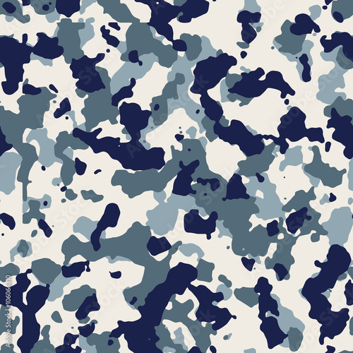 Seamless fashion blue and white camouflage pattern vector