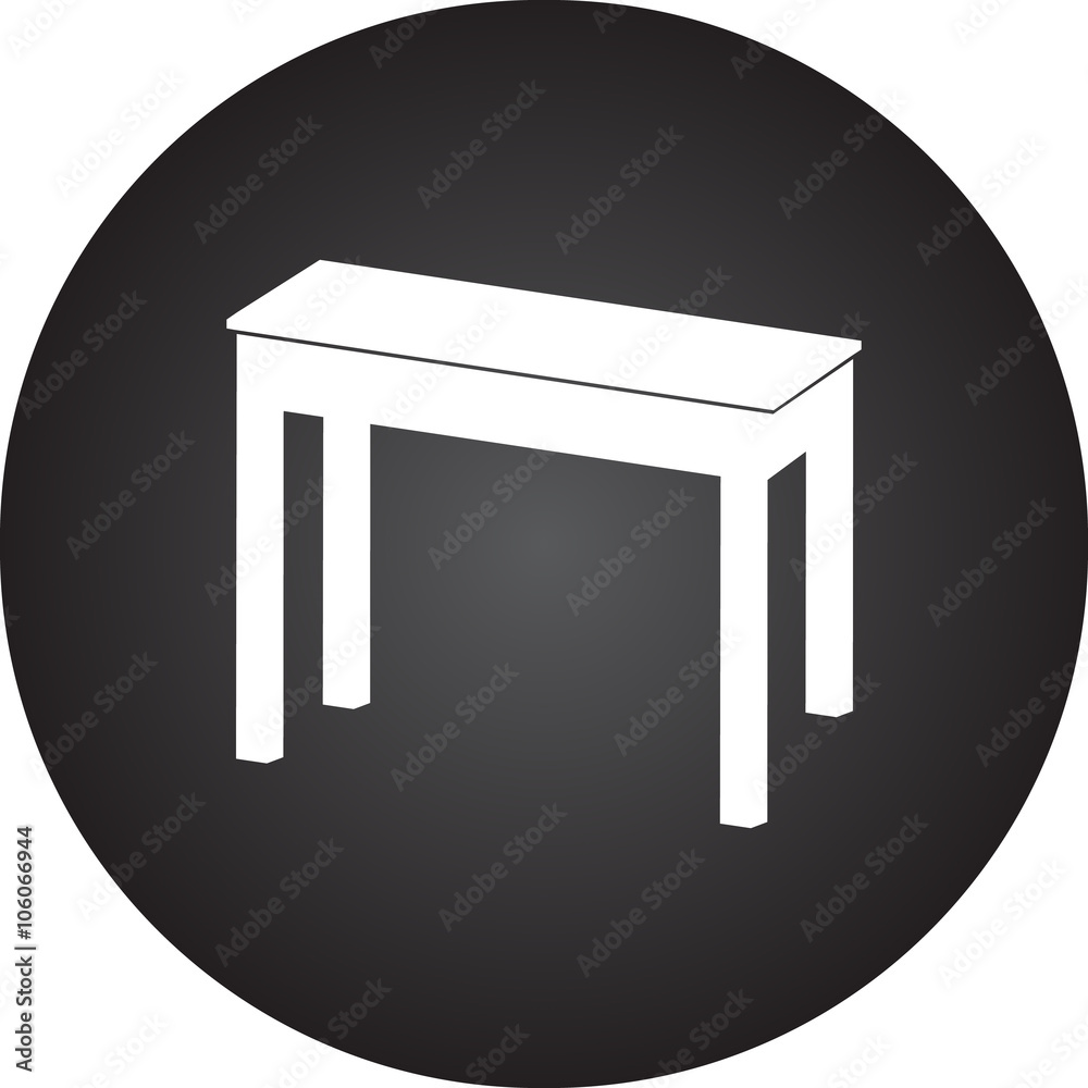 Piano bench stool simple icon on round background Piano bench stool simple icon on round background