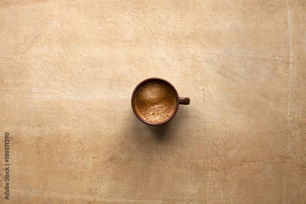 Espresso coffee on table with space for text Espresso coffee on table with space for text