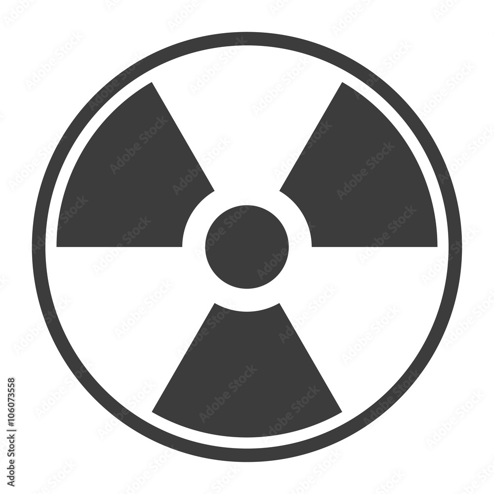 symbol of radioactive contamination with highlights on a black background, danger symbol of radioactive contamination with highlights on a black background, danger