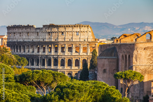 Photography View on Colosseum in Rome, Italy