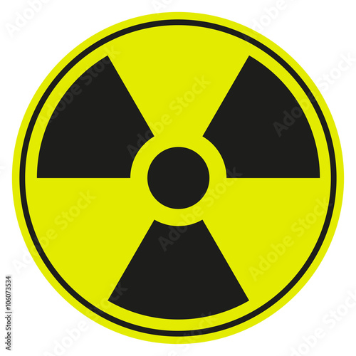 symbol of radioactive contamination with highlights on a black background, danger