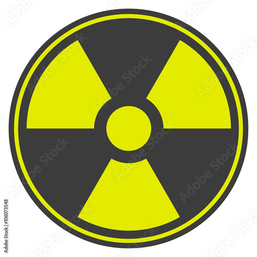 symbol of radioactive contamination with highlights on a black background, danger