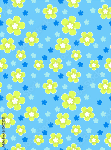 flowers cartoon seamless vector pattern