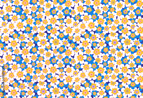 meadow flowers seamless vector pattern