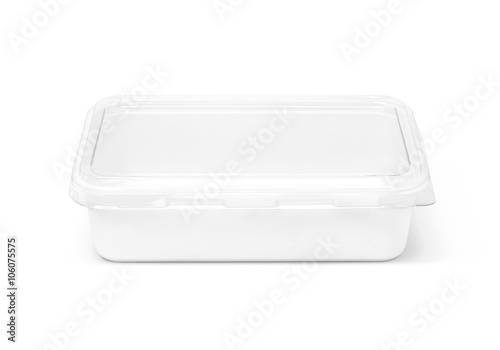 blank packaging plastic box for food isolated on white backgroun