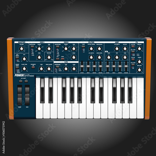 analog synthesizer vector illustration photo