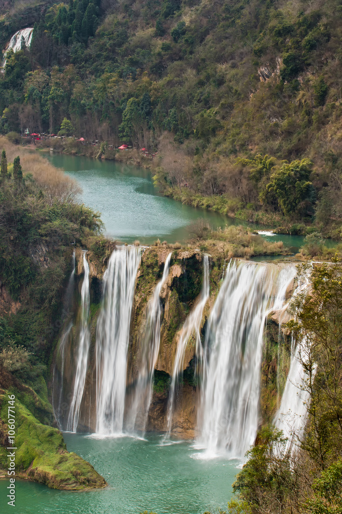 Fototapeta premium Jiulong Waterfalls, China's largest waterfalls landscape located on the Jiulong River.