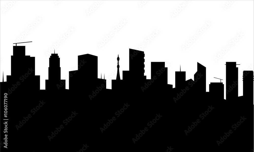 Black city silhouette