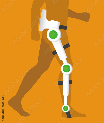 care robot, walking support machine, power suit,  vector illustration