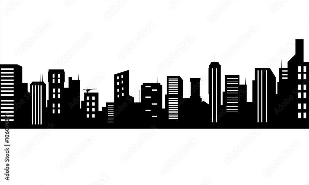 Silhouettes of skyscrapers