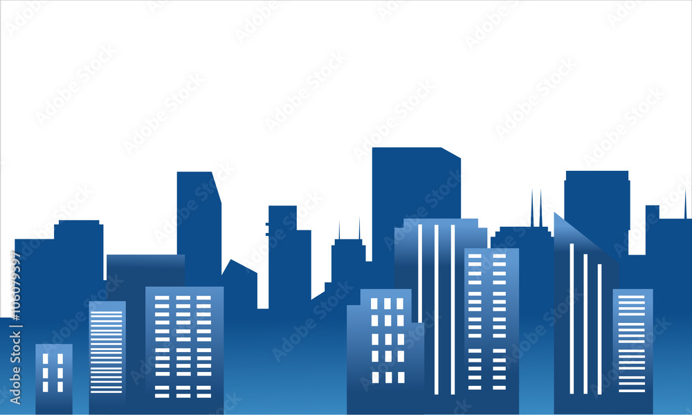 Cartoon silhouette of the city Cartoon silhouette of the city