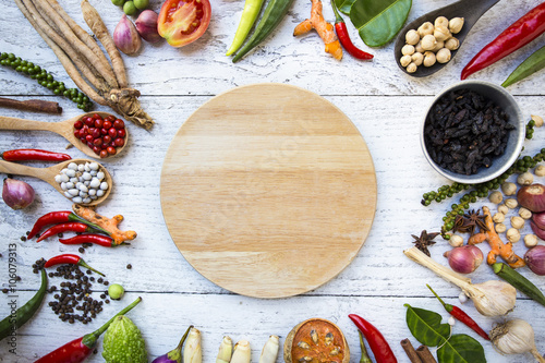 Thai food ingredients, vegetable, spicy taste