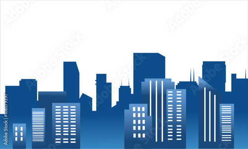 Cartoon silhouette of the city