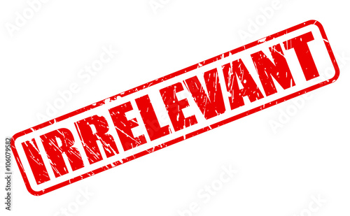 IRRELEVANT red stamp text