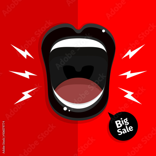 Womans open mouth
