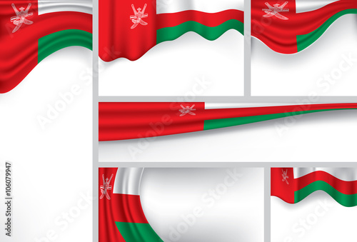Abstract Oman Flag, sultanate Oman Colors (Vector Art)