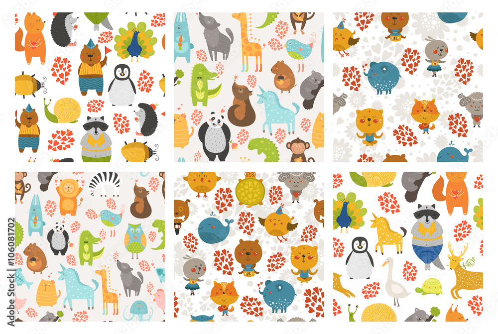 Set of animals backgrounds
