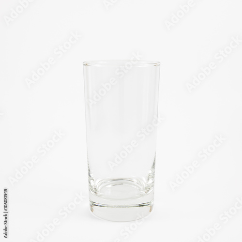 The close up of clean empty tall glass.