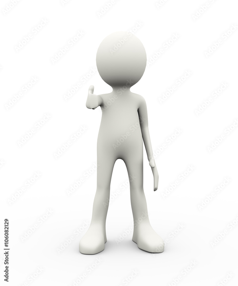3d man thumb up gesture 3d man thumb up gesture