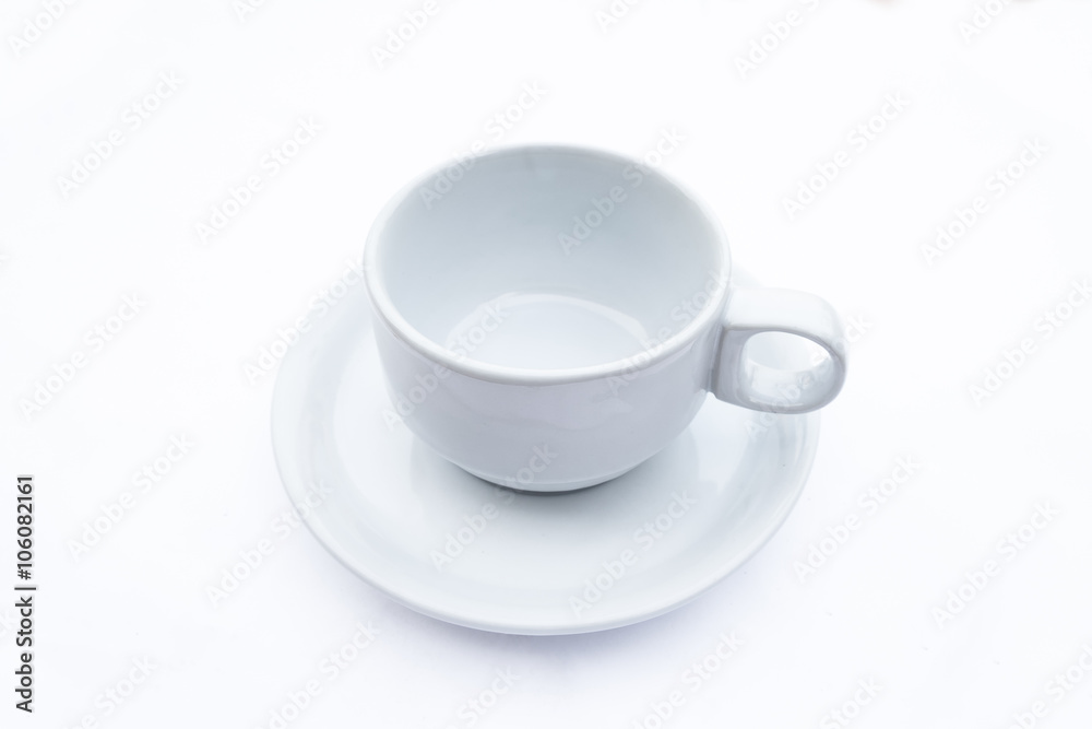 Empty coffee cup on white background, side view Empty coffee cup on white background, side view