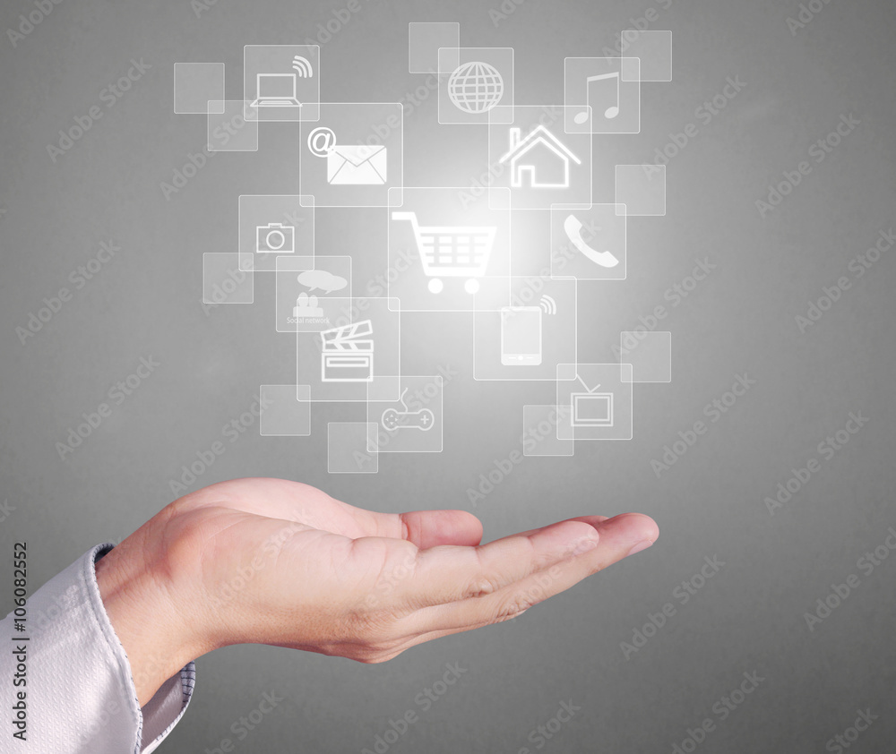 social buttons in hand social buttons in hand
