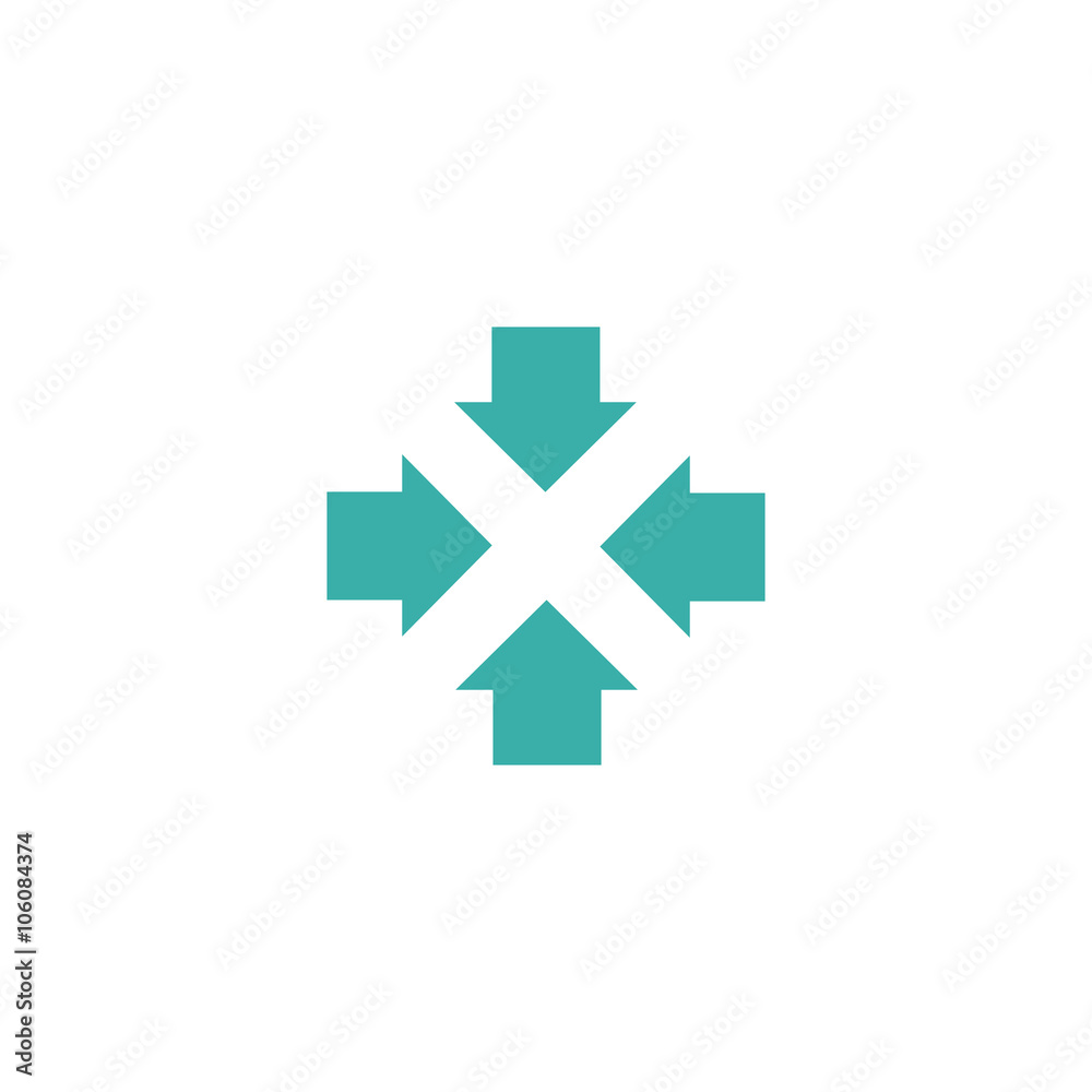 Four arrows logo, form letters X graphic concept, intersection 4 directions creative emblem business card Four arrows logo, form letters X graphic concept, intersection 4 directions creative emblem business card