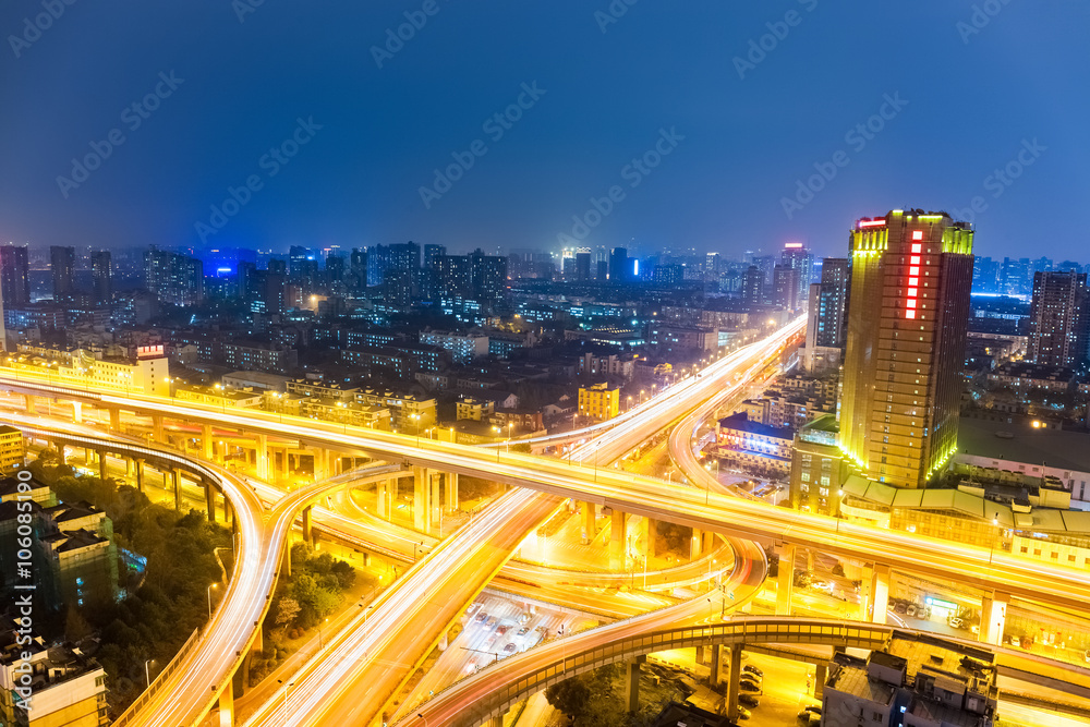 city interchange at night