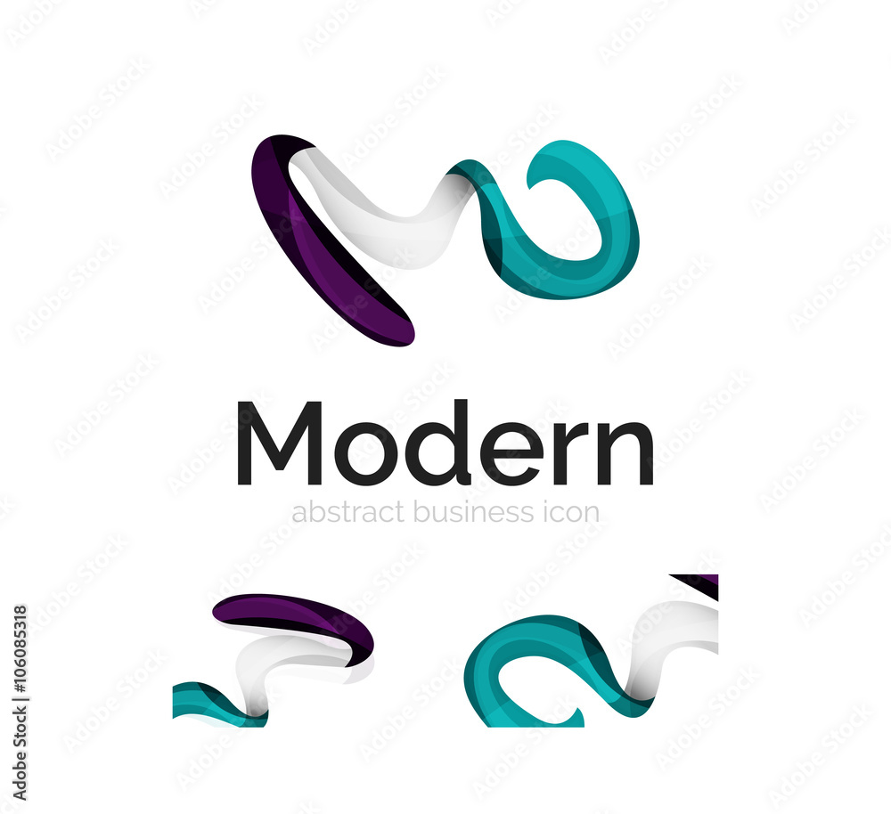 Vector abstract ribbon logo with business card identity design Vector abstract ribbon logo with business card identity design