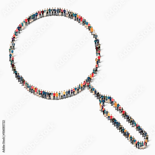 people sign magnifier icon