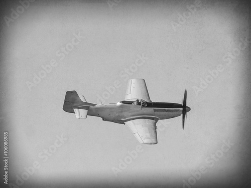 'Vintage Style' image of World of American War 2 fighter aircraft.