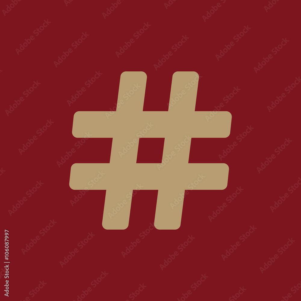 Obraz premium The hash icon. Hashtag symbol. Flat