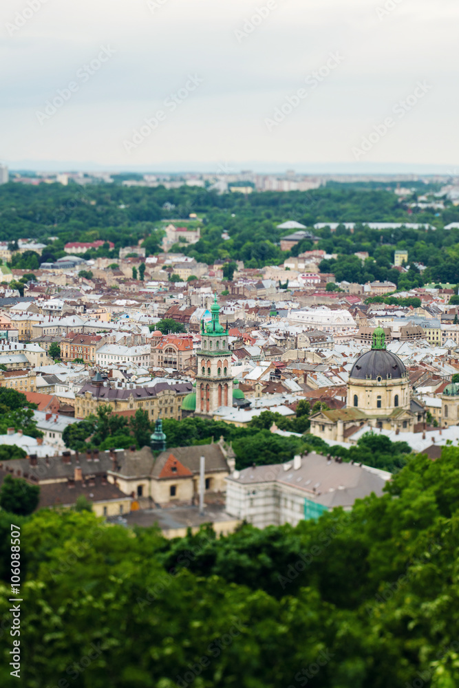 View of Lviv old city