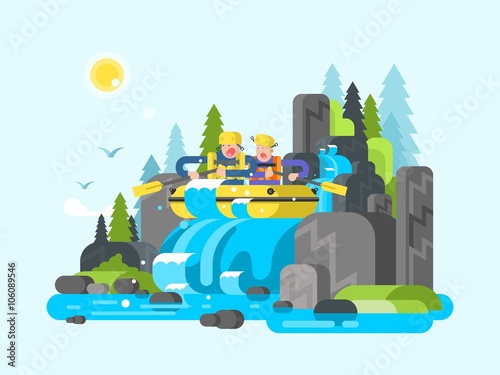 Water river slalom rafting