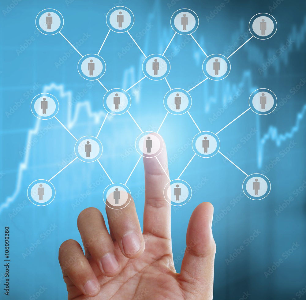 Holding virtual icon social network Holding virtual icon social network