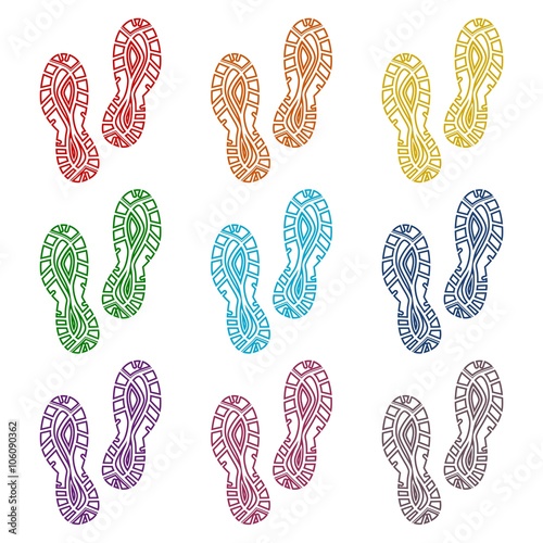 Sport shoe icons set 