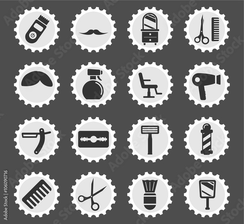 Barbershop simply icons