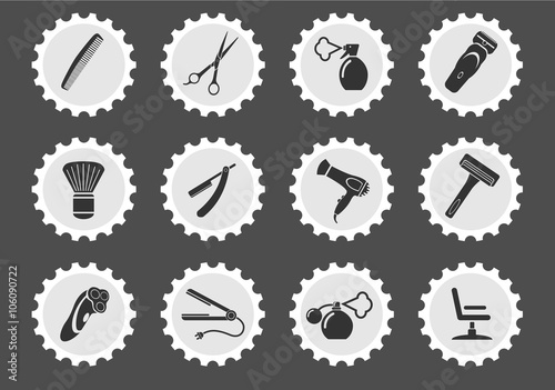 Barbershop simply icons