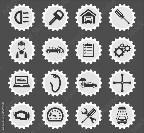 Car service simply icons