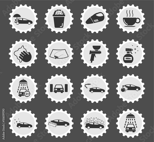 Car wash simply icons