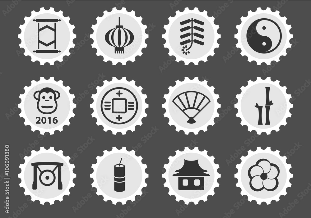 Chinese New Year simply icons Chinese New Year simply icons
