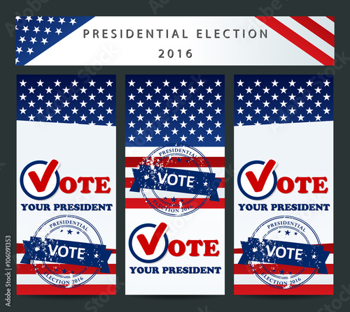 Presidential election in the USA 2016 - banner template
