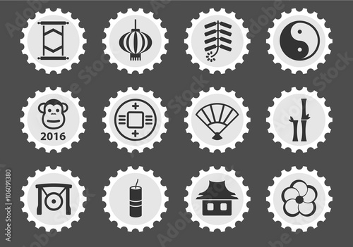 Chinese New Year simply icons