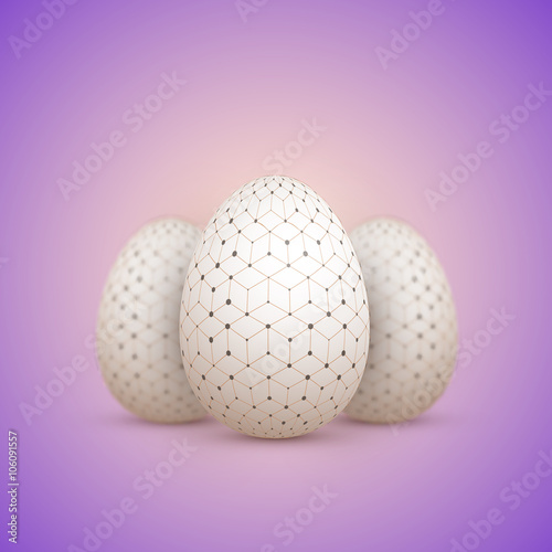 Realistic Vector Easter Egg Icon. Painted Vector Egg Set with Sh