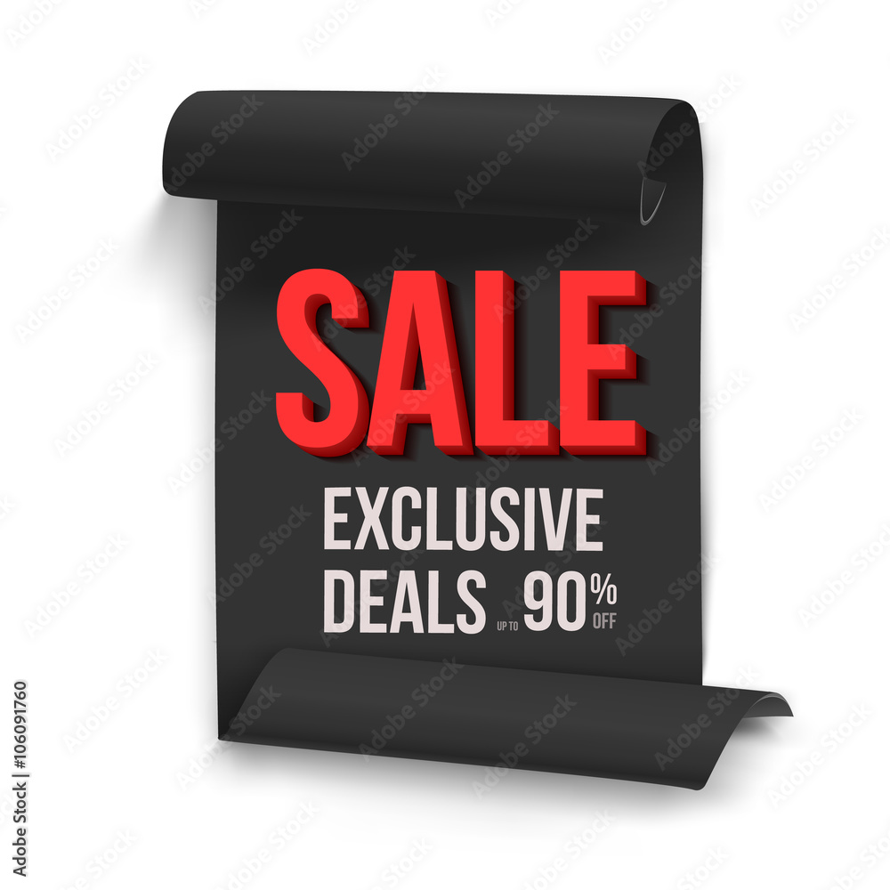 Big Sale Paper Ribbon Banner Isolated on White Background. Twist Big Sale Paper Ribbon Banner Isolated on White Background. Twist