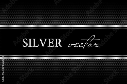 Black background with a pattern in silver style
