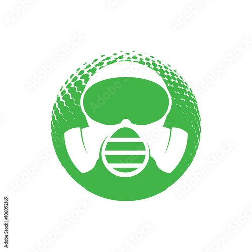 Flat Asbestos Removal Mask Helmet Symbol